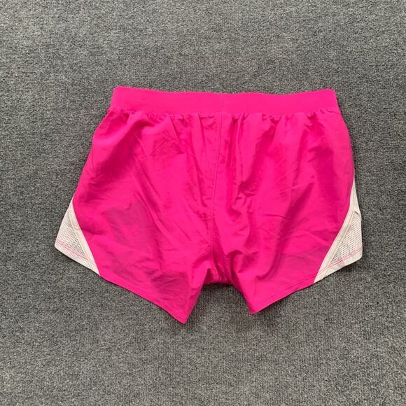 Under Armour Shorts Womens Small Neon Pink White Fly By 2.0 Loose Heatgear Lined - Picture 10 of 13
